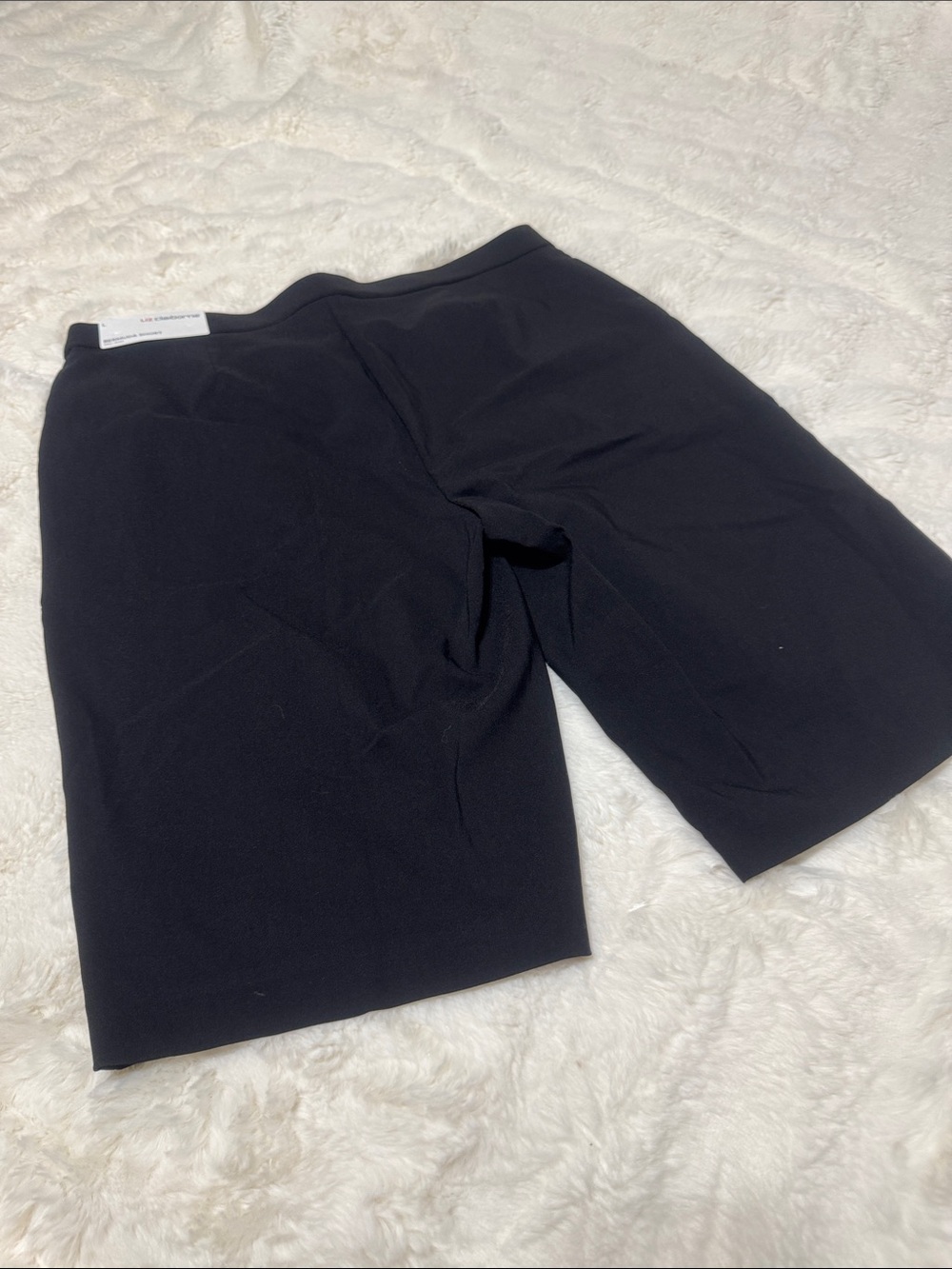 Liz Claiborne Black Women’s High-Rise Bermuda Shorts with Gold Buttons - Picture 5 of 7
